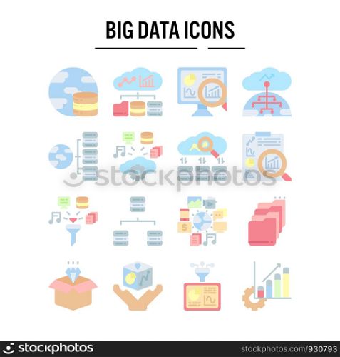 Big data icon in flat design for web design , infographic , presentation , mobile application - Vector illustration