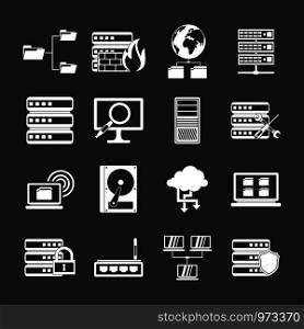 Big data icons set vector white isolated on grey background . Big data icons set grey vector