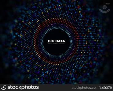 Big data information vector concept. Abstract futuristic background with 3d visualization. Illustration of data futuristic visualization digital code. Big data information vector concept. Abstract futuristic background with 3d visualization