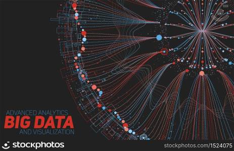 Big data round visualization. Futuristic infographic. Information aesthetic design. Visual data complexity. Complex data threads graphic visualization. Social network representation. Abstract graph.