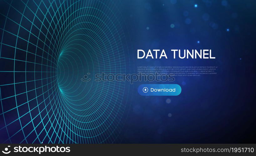 Big data tunnel vector illustration. Abstract digital background. Computer data tunnel technology. Sorting data and network security.. Big data tunnel vector illustration. Abstract digital background. Computer data tunnel technology. Sorting data and network security. Innovation technology business abstract background.