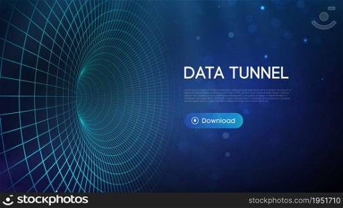 Big data tunnel vector illustration. Abstract digital background. Computer data tunnel technology. Sorting data and network security.. Big data tunnel vector illustration. Abstract digital background. Computer data tunnel technology. Sorting data and network security. Innovation technology business abstract background.