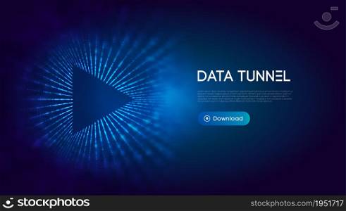 Big data tunnel vector illustration. Abstract digital background. Computer data tunnel technology. Sorting data and network security.. Triangle tunnel big data vector illustration. Abstract digital background. Computer triangle tunnel technology background. Sorting data and network security. Innovation technology business abstract background.