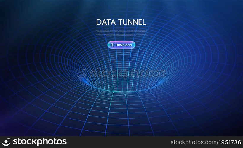 Big data tunnel vector illustration. Abstract digital background. Computer data tunnel technology. Sorting data and network security.. Big data tunnel vector illustration. Abstract digital background. Computer data tunnel technology. Sorting data and network security. Innovation technology business abstract background.