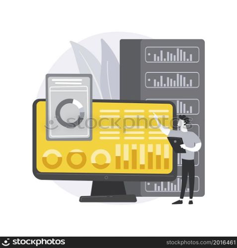 Big data visualization abstract concept vector illustration. Big data analysis tool, analytics service, visualization software, business intelligence, management solution, IoT abstract metaphor.. Big data visualization abstract concept vector illustration.