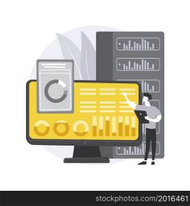 Big data visualization abstract concept vector illustration. Big data analysis tool, analytics service, visualization software, business intelligence, management solution, IoT abstract metaphor.. Big data visualization abstract concept vector illustration.