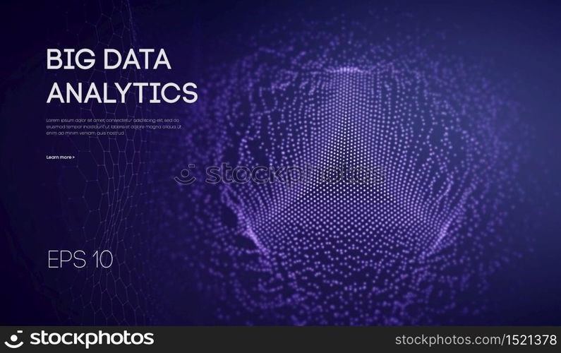 Big data visualization. Background 3d .Big data connection background. Cyber technology Ai tech wire network futuristic wireframe data visualisation.. Big data visualization. Background 3d .Big data connection background. Cyber technology Ai tech wire network futuristic wireframe data visualisation. Vector illustration . Artificial intelligence .