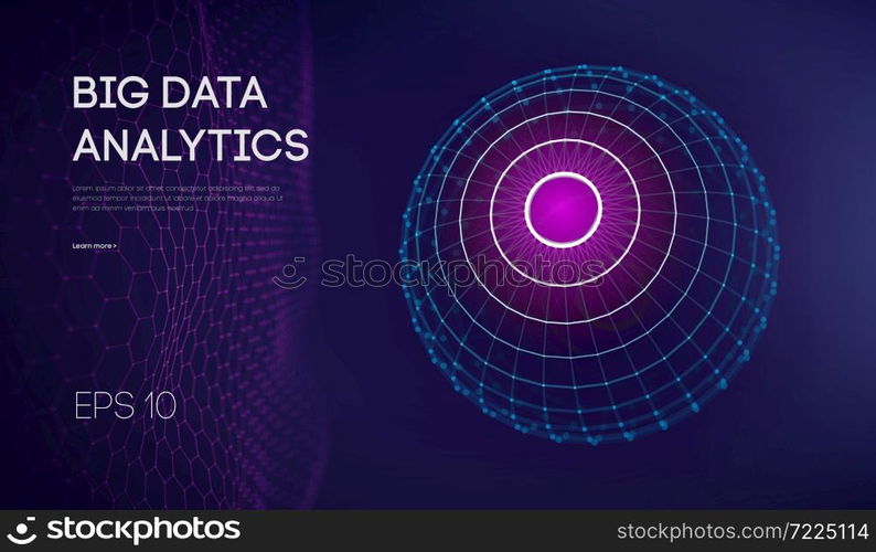 Big data visualization. Background 3d .Big data connection background. Cyber technology Ai tech wire network futuristic wireframe data visualisation. Vector illustration .. Big data visualization. Background 3d .Big data connection background. Cyber technology Ai tech wire network futuristic wireframe data visualisation. Vector illustration . Artificial intelligence .
