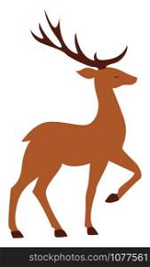 Big deer, illustration, vector on white background.