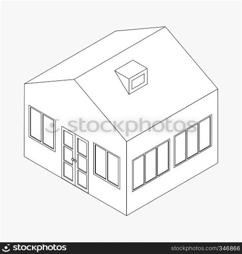 Big detached house icon in isometric 3d style isolated on white background. Big detached house icon, isometric 3d style