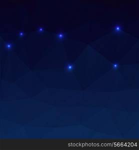 Big Dipper on a dark blue background in the polygonal style. Vector illustration.