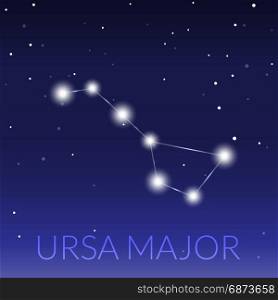 Big dipper or ursa major great bear constellation. Starry sky with constellation. Big dipper or ursa major great bear constellation. Starry sky with constellation. Original vector illustration.