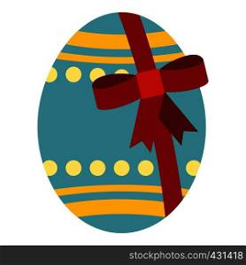 Big easter egg icon flat isolated on white background vector illustration. Big easter egg icon isolated