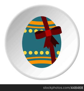 Big easter egg icon in flat circle isolated vector illustration for web. Big easter egg icon circle