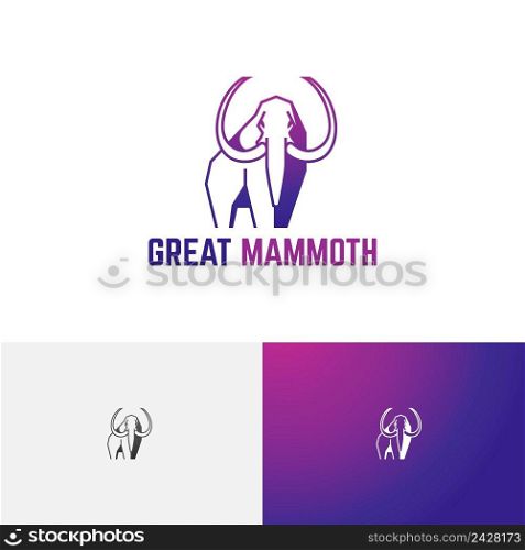 Big Elephant Great Mammoth Ancient Animal Wildlife Logo