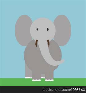 Big elephant, illustration, vector on white background.