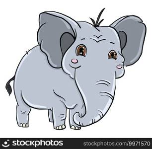 Big elephant, illustration, vector on white background