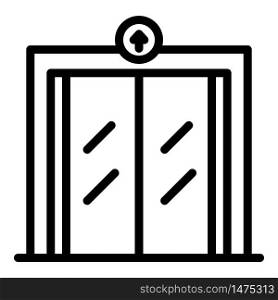 Big elevator icon. Outline big elevator vector icon for web design isolated on white background. Big elevator icon, outline style