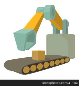 Big excavator icon. Cartoon illustration of big excavator vector icon for web. Big excavator icon, cartoon style