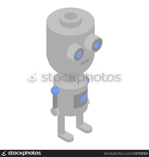 Big eye robot icon. Isometric of big eye robot vector icon for web design isolated on white background. Big eye robot icon, isometric style