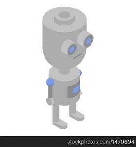 Big eye robot icon. Isometric of big eye robot vector icon for web design isolated on white background. Big eye robot icon, isometric style
