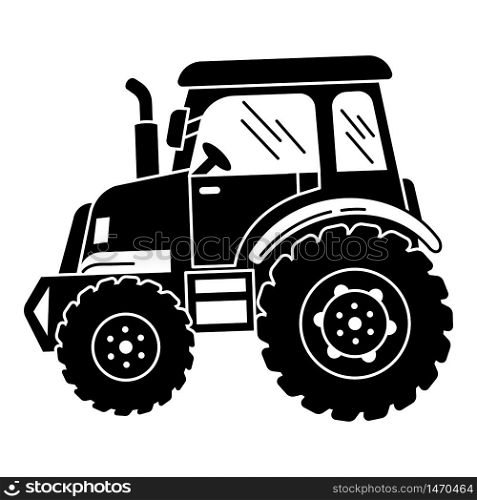 Big farm tractor icon. Simple illustration of big farm tractor vector icon for web design isolated on white background. Big farm tractor icon, simple style