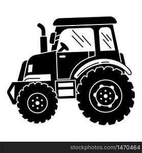 Big farm tractor icon. Simple illustration of big farm tractor vector icon for web design isolated on white background. Big farm tractor icon, simple style