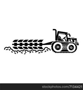 Big field tractor icon. Simple illustration of big field tractor vector icon for web design isolated on white background. Big field tractor icon, simple style