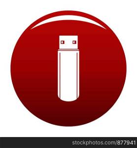Big flash drive icon. Simple illustration of big flash drive vector icon for any design red. Big flash drive icon vector red
