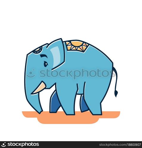 Big Friendly Elephant Standing Walking Zoo Cartoon Character