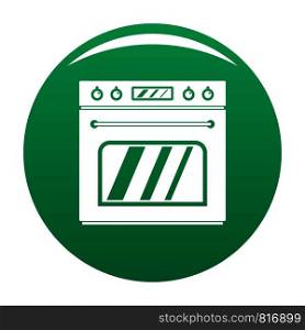 Big gas oven icon. Simple illustration of big gas oven vector icon for any design green. Big gas oven icon vector green
