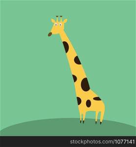 Big giraffe, illustration, vector on white background.