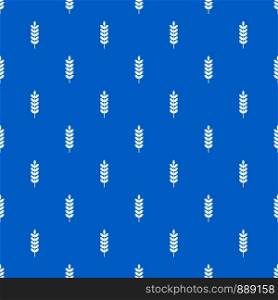 Big grain spike pattern repeat seamless in blue color for any design. Vector geometric illustration. Big grain spike pattern seamless blue