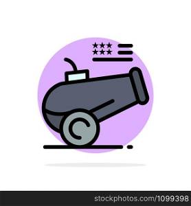 Big Gun, Cannon, Howitzer, Mortar Abstract Circle Background Flat color Icon