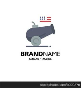 Big Gun, Cannon, Howitzer, Mortar Business Logo Template. Flat Color