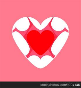 Big heart icon composed of small hearts isolated. Love or Healthcare concept. vector Illustration EPS 10