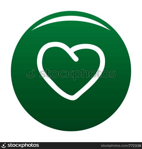 Big heart icon. Simple illustration of big heart vector icon for any design green. Big heart icon vector green