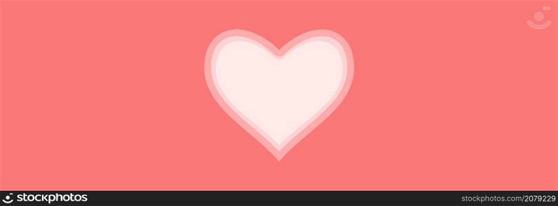 Big heart on a pink background and space for text.