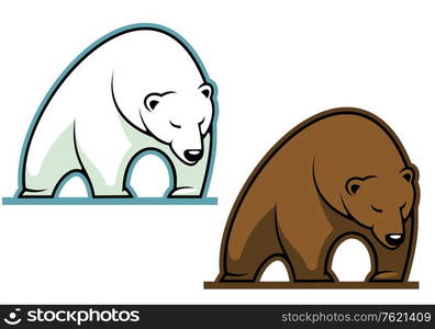 Big kodiak bear in cartoon style for sports mascot