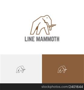Big Mammoth Elephant Ice Age Ancient Animal Monoline Logo