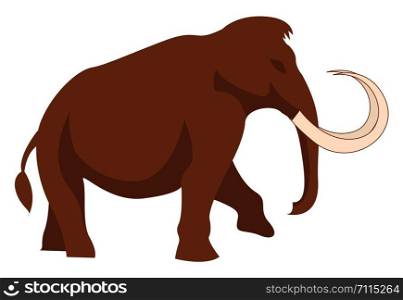 Big mammoth, illustration, vector on white background.