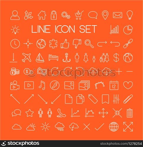 Big modern Vector thin line icon collection