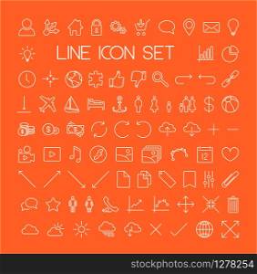 Big modern Vector thin line icon collection