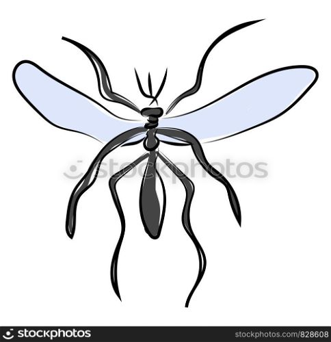 Big mosquito, illustration, vector on white background.
