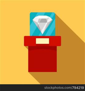 Big museum diamant icon. Flat illustration of big museum diamant vector icon for web design. Big museum diamant icon, flat style