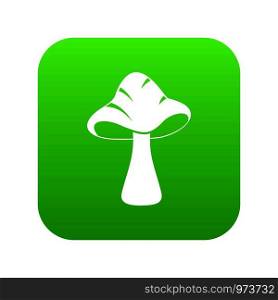 Big mushroom icon digital green for any design isolated on white vector illustration. Big mushroom icon digital green