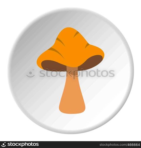 Big mushroom icon in flat circle isolated on white background vector illustration for web. Big mushroom icon circle