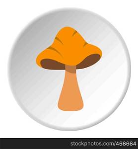Big mushroom icon in flat circle isolated on white background vector illustration for web. Big mushroom icon circle