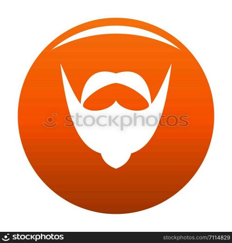 Big mustache and beard icon. Simple illustration of big mustache and beard vector icon for any design orange. Big mustache and beard icon vector orange