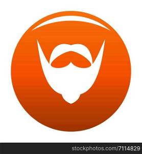 Big mustache and beard icon. Simple illustration of big mustache and beard vector icon for any design orange. Big mustache and beard icon vector orange